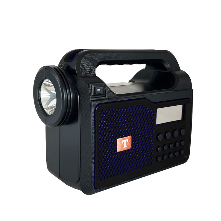 Radio Portabil Bigshot T-722A cu Lanterna, Bluetooth, Panou Solar, SD Card - Taggo.ro