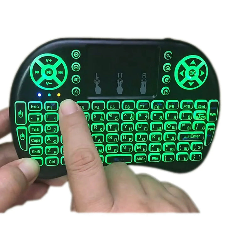 Mini Tastatura cu Touchpad, Wireless, 2.4 GHz, Iluminare RGB 7 Culori Q-K07 - Taggo.ro