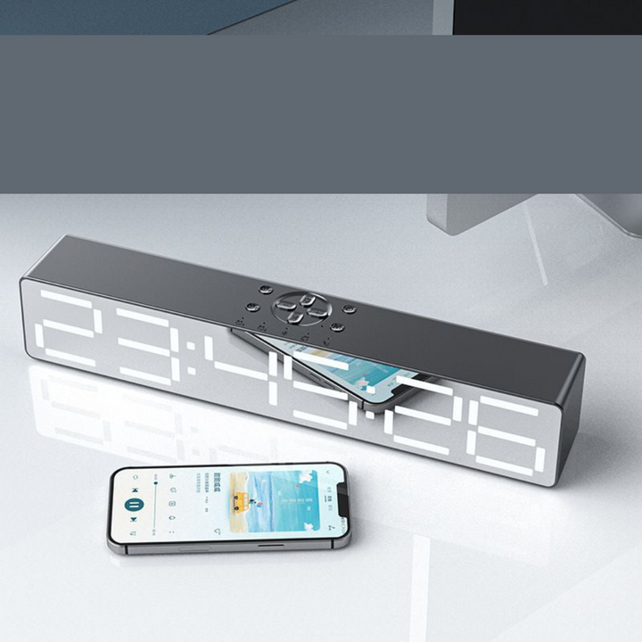 Boxa Portabila, Bluetooth cu Ceas Digital ,ceas si alarma incorporata, cititor de card si conectivitate Bluetooth( Alarma Trezire, Lumina de Noapte ) - Taggo.ro