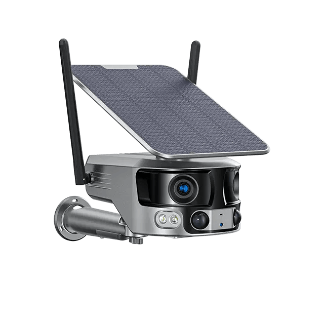 Camera supraveghere exterior WiFi Taggo 4K, 8MP, zoom 4X, panou solar, baterie 21700mAh, WiFi 6, fără fire, aplicație.