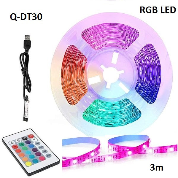 Kit Banda Led RGB 3M, Conectare USB ANDOWL Q-DT30 - Taggo.ro