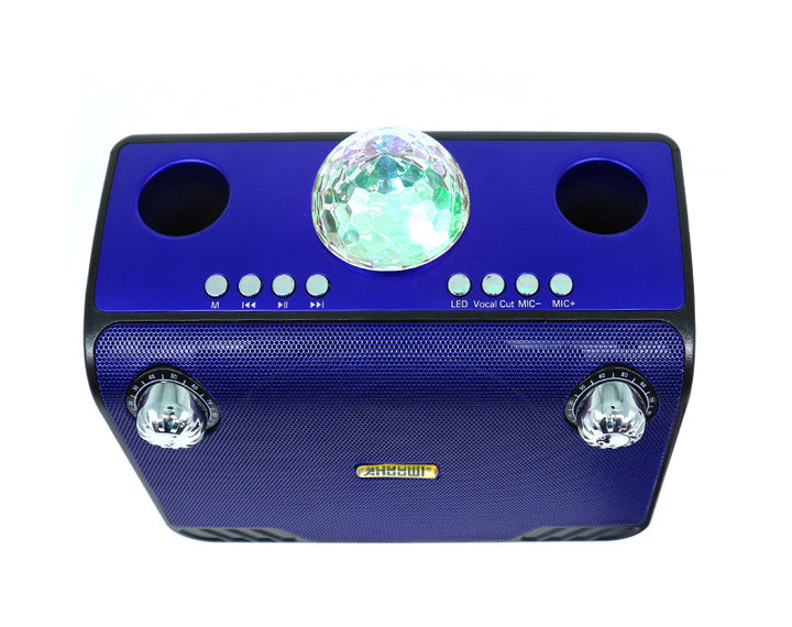 Kit profesional set 2 microfoane wireless, karaoke, receiver, lumini disco - Taggo.ro