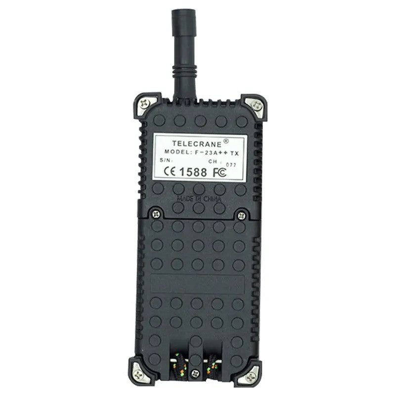 Telecomandă industrială Taggo TELECRANE F23-A++ cu butoane și ecran, control pentru echipamente industriale.