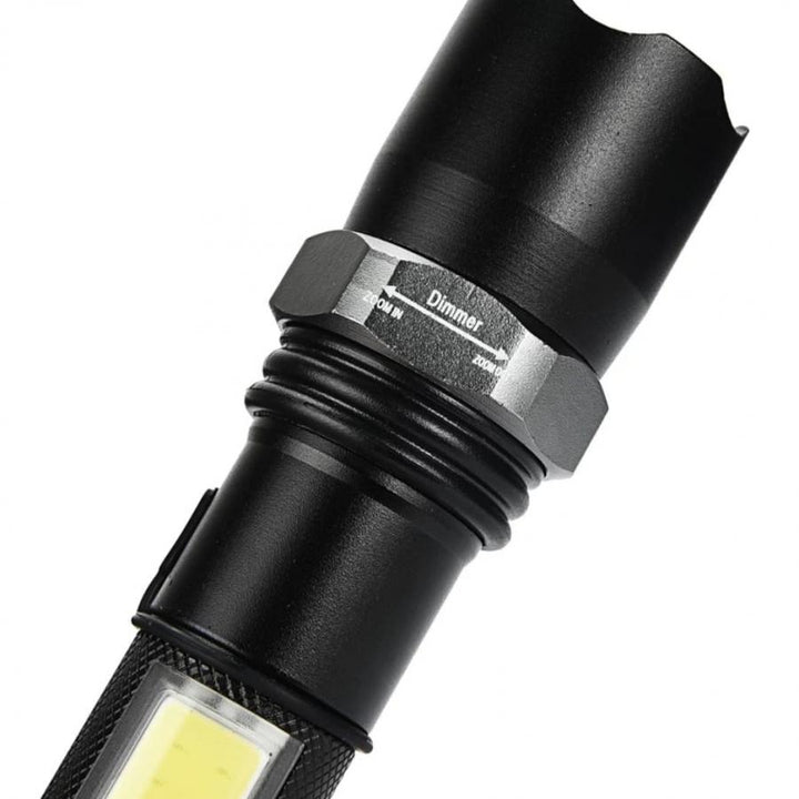 Lanterna LED, Reincarcabila USB, Focalizare Telescopica, Compacta, Neagra 0709-147 - Taggo.ro