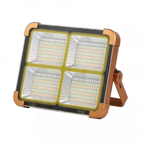 Proiector LED cu panou solar, 1000 W, 4 Casete, D8, Culoare Portocaliu - Taggo.ro