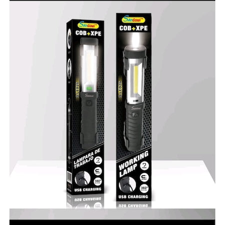 Lampa Magnetica LED, Lumina Frontala si Laterala, Agatatoare si Magneti Ajustabili, Reincarcabila USB, Indicator Baterie - Taggo.ro