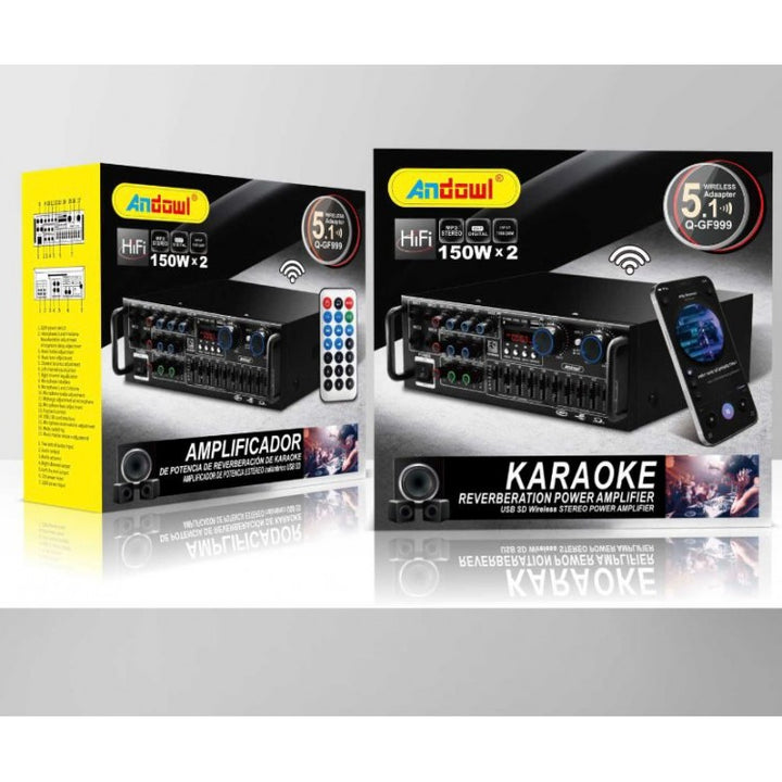 Amplificator bass karaoke Andowl Q-GF999, bluetooth, telecomanda - Taggo.ro