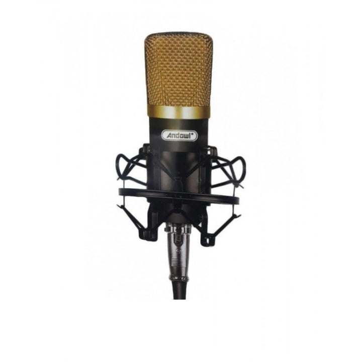 Microfon Andowl pentru streaming, karaoke, cu suport anti-soc. - Taggo.ro