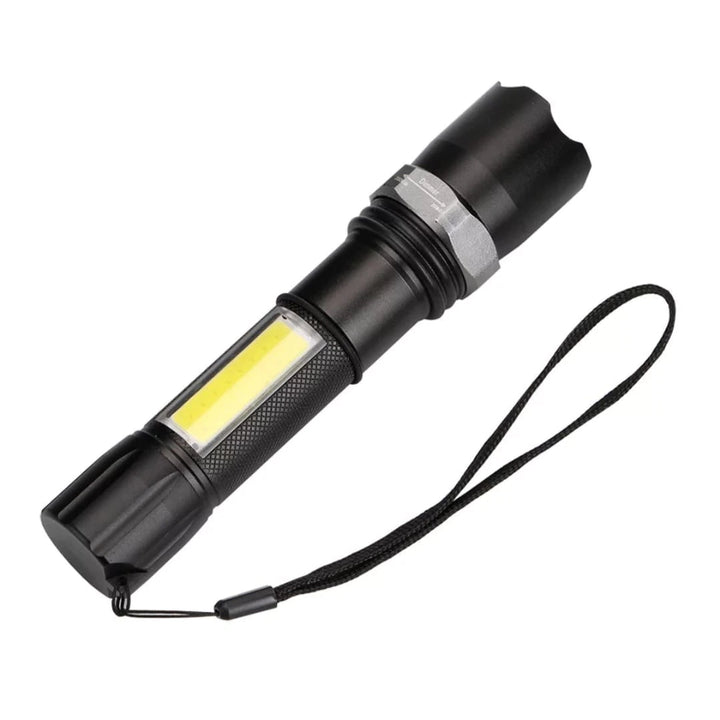 Lanterna LED, Reincarcabila USB, Focalizare Telescopica, Compacta, Neagra 0709-147 - Taggo.ro